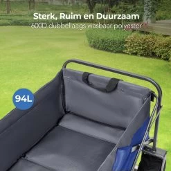 LifeGoods Bolderkar - Opvouwbaar - Tot 80KG - 94L - Wasbaar Polyester - 98x45cm - Blauw/Grijs -Buiten Kamperen 1200x1200 782