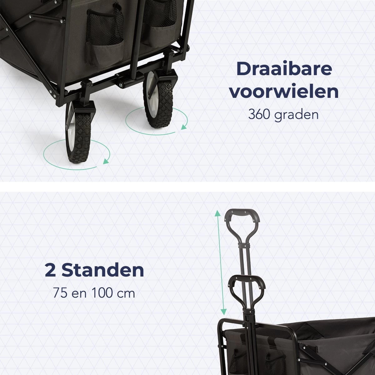 LifeGoods Bolderkar - Opvouwbaar - Draaibare Wielen - 2 Standen - 70KG Draagkracht - Grijs 6 LifeGoods Bolderkar - Opvouwbaar - Draaibare Wielen - 2 Standen - 70KG Draagkracht - Grijs - Afbeelding 4