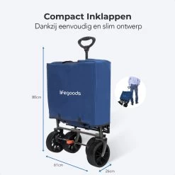 LifeGoods Bolderkar - Opvouwbaar - Tot 120KG - 103L - Extra Draagtas En Duwstang - Wasbaar Polyester - 98x45cm - Blauw/Grijs 19 LifeGoods Bolderkar - Opvouwbaar - Tot 120KG - 103L - Extra Draagtas En Duwstang - Wasbaar Polyester - 98x45cm - Blauw/Grijs -Buiten Kamperen 1200x1200 823