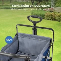 LifeGoods Bolderkar - Opvouwbaar - Tot 120KG - 103L - Extra Draagtas En Duwstang - Wasbaar Polyester - 98x45cm - Blauw/Grijs 21 LifeGoods Bolderkar - Opvouwbaar - Tot 120KG - 103L - Extra Draagtas En Duwstang - Wasbaar Polyester - 98x45cm - Blauw/Grijs -Buiten Kamperen 1200x1200 825