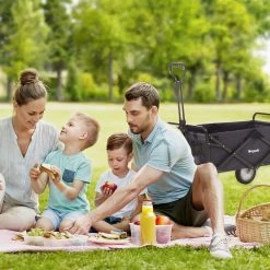 LifeGoods Bolderkar - Opvouwbaar - Draaibare Wielen - 2 Standen - 70KG Draagkracht - Zwart -Buiten Kamperen 1200x1200 851