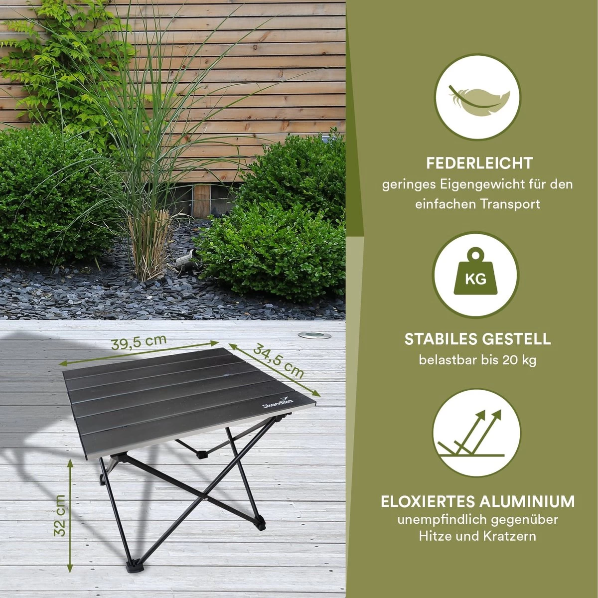 Skandika Ruka S Kleine Campingtafel – Campingtafels - Aluminium Campingtafel, Opvouwbaar, Zeer Licht, Eenvoudig Te Monteren, Stabiele Standaard - Opvouwtafel Voor Kamperen, Tenten Wandelen, Reizen, Thuis, Tuin – Tot Max. 20 Kg. - Grijs 6 Skandika Ruka S Kleine Campingtafel – Campingtafels - Aluminium Campingtafel, Opvouwbaar, Zeer Licht, Eenvoudig Te Monteren, Stabiele Standaard - Opvouwtafel Voor Kamperen, Tenten Wandelen, Reizen, Thuis, Tuin – Tot Max. 20 Kg. - Grijs - Afbeelding 4