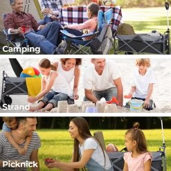 LifeGoods Bolderkar - Opvouwbaar - Tot 80KG - 94L - Wasbaar Polyester - 98x45cm - Zwart/Grijs -Buiten Kamperen 1200x1200 860