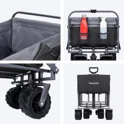 LifeGoods Bolderkar - Opvouwbaar - Tot 80KG - 94L - Wasbaar Polyester - 98x45cm - Zwart/Grijs -Buiten Kamperen 1200x1200 866