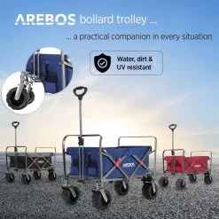 AREBOS Handkar | Transportwagen | Apparatuurwagen | Opvouwbaar | Blauw -Buiten Kamperen 1200x1200 887