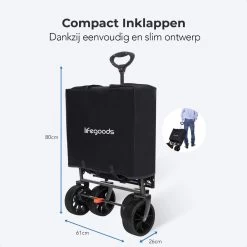 LifeGoods Bolderkar - Opvouwbaar - Tot 120KG - 103L - Extra Draagtas En Duwstang - Wasbaar Polyester - 98x45cm - Zwart/Grijs 15 LifeGoods Bolderkar - Opvouwbaar - Tot 120KG - 103L - Extra Draagtas En Duwstang - Wasbaar Polyester - 98x45cm - Zwart/Grijs -Buiten Kamperen 1200x1200 902