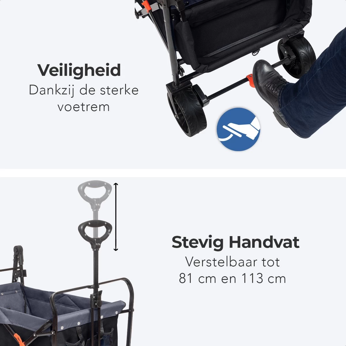 LifeGoods Bolderkar - Opvouwbaar - Tot 120KG - 103L - Extra Draagtas En Duwstang - Wasbaar Polyester - 98x45cm - Zwart/Grijs 12 LifeGoods Bolderkar - Opvouwbaar - Tot 120KG - 103L - Extra Draagtas En Duwstang - Wasbaar Polyester - 98x45cm - Zwart/Grijs - Afbeelding 10