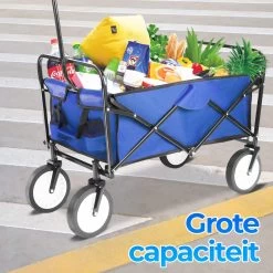 Merkloos Bolderkar - Bolderkar Opvouwbaar - Bolderwagen - Bolderwagen Opvouwbaar - Blauw -Buiten Kamperen 1200x1200 916