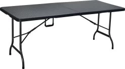 ERRO Vouwtafel - Wickerlook - 180x74cm - Zwart