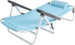 Bo-Camp Beach Chair - Monaco - Aluminium - Blauw -Buiten Kamperen 1200x728