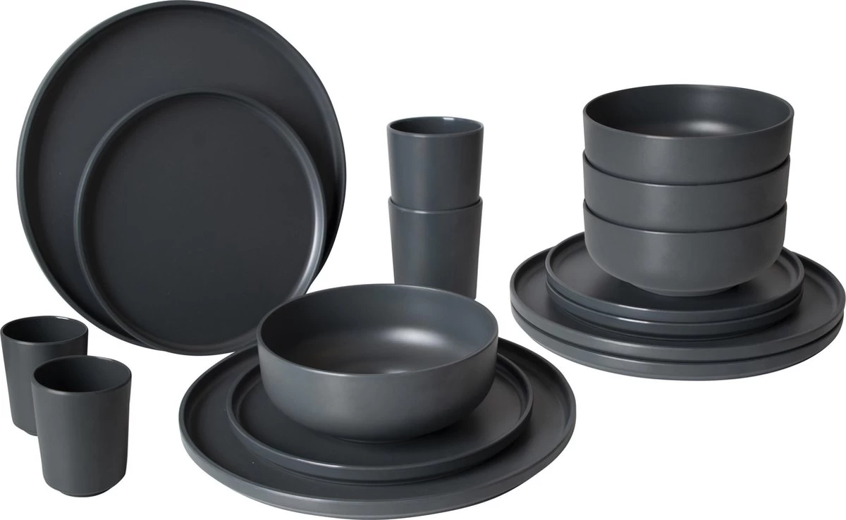 Bo-Camp Industrial - Servies - Patom - 100% Melamine - 16-Delig Servies 3 Bo-Camp Industrial - Servies - Patom - 100% Melamine - 16-Delig Servies