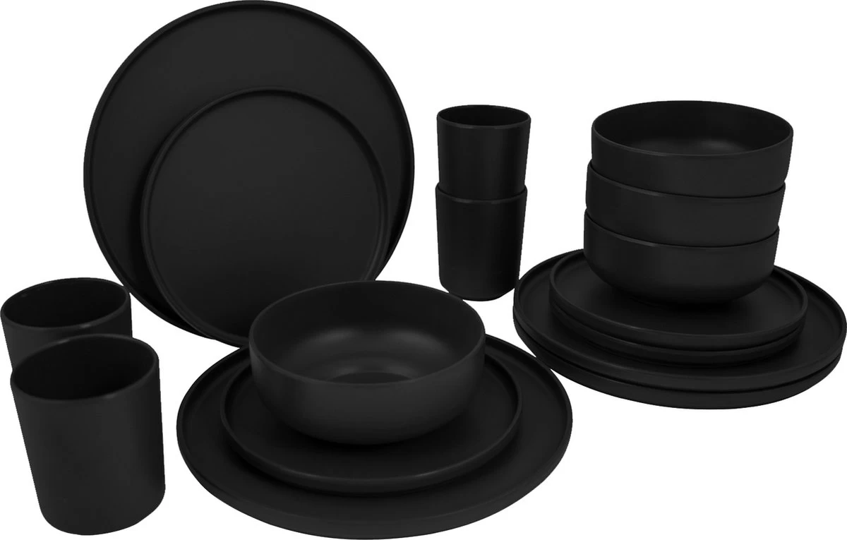 Bo-Camp Industrial - Servies - Patom - 16-Delig - Zwart 3 Bo-Camp Industrial - Servies - Patom - 16-Delig - Zwart