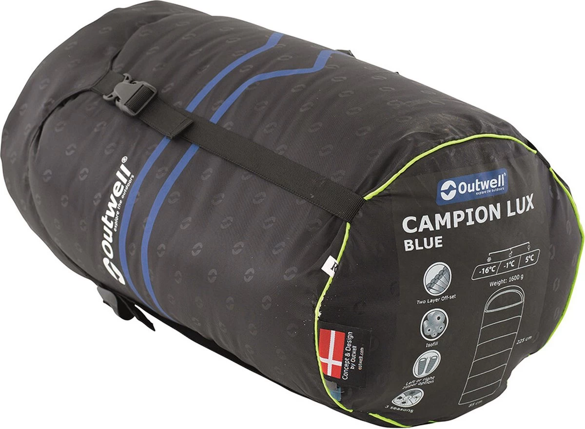 Outwell Slaapzak Campion Lux Blauw 4 Outwell Slaapzak Campion Lux Blauw - Afbeelding 2