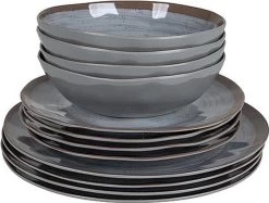 Bo-Camp Servies - Halo - 12-delig - Grijs -Buiten Kamperen 1200x908 1