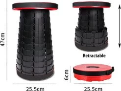 Kampeerkruk - Uitschuifbare Kruk - Rood/Zwart- Tot 120 Kg - Travel Stool - Opvouwbare Campingkruk - Inklapbaar Krukje - Telescopische Kruk - Camping - Outdoor 21 Kampeerkruk - Uitschuifbare Kruk - Rood/Zwart- Tot 120 Kg - Travel Stool - Opvouwbare Campingkruk - Inklapbaar Krukje - Telescopische Kruk - Camping - Outdoor -Buiten Kamperen 1200x910