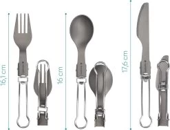 Navaris Campingbestek Van Titanium - Set Met Vork, Mes En Lepel - Inklapbaar - Bestekset Voor Onderweg - Inclusief Karabijnhaak En Bewaarzakje -Buiten Kamperen 1200x913 8