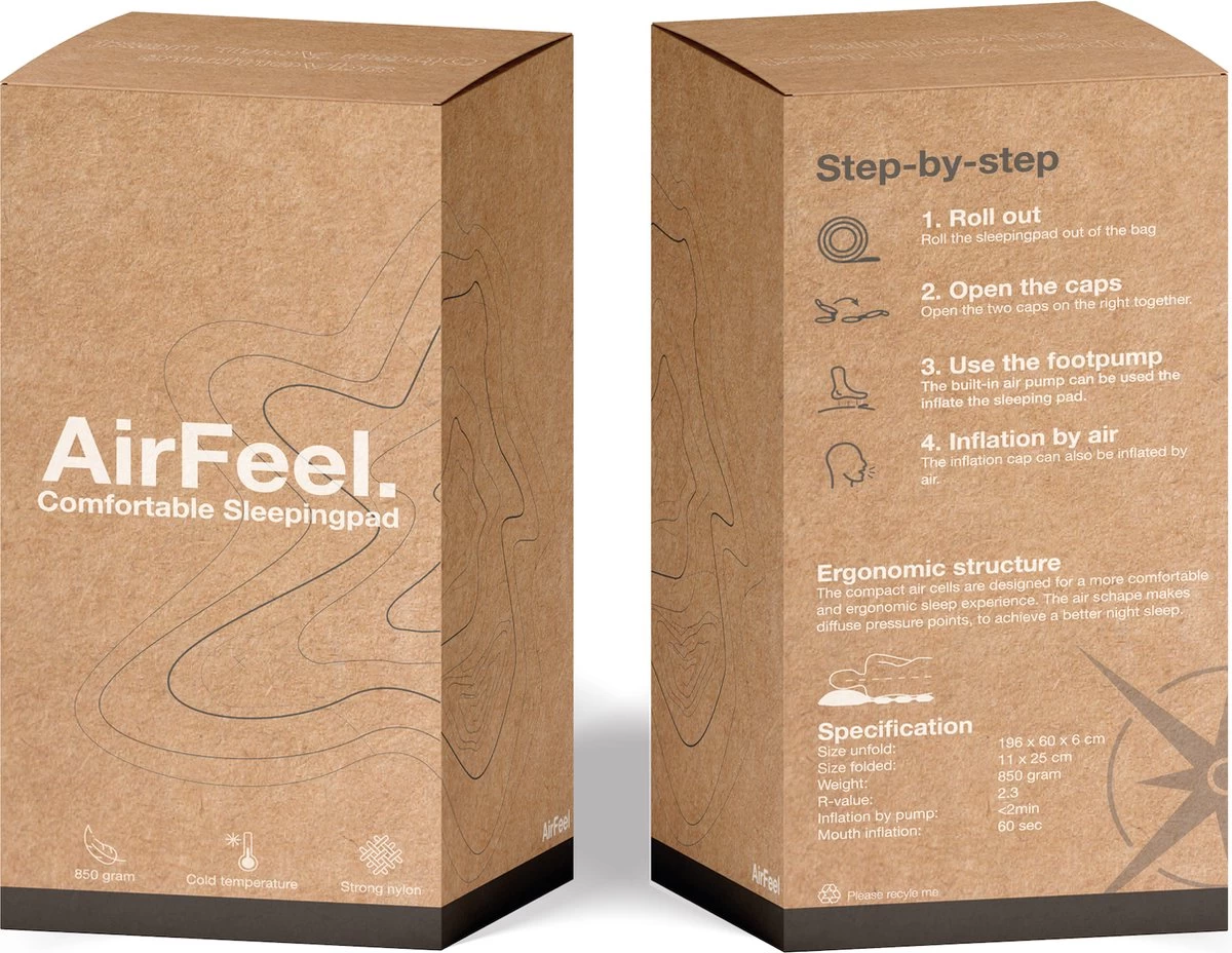 AirFeel Lichtgewicht Opsblaasbaar Slaapmatje - Ingebouwde Pomp En Kussen - 196 X 60 X 6 Cm - Orange 9 AirFeel Lichtgewicht Opsblaasbaar Slaapmatje - Ingebouwde Pomp En Kussen - 196 X 60 X 6 Cm - Orange - Afbeelding 7
