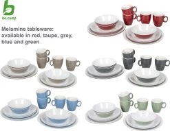 Bo-Camp Servies - Campingbord - 100% Melamine - 16-delig - Grijs -Buiten Kamperen 1200x928 4