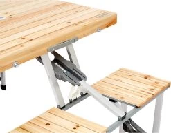 CAMPZ Fir Wood Picknicktafel, Bruin/grijs -Buiten Kamperen 1200x937