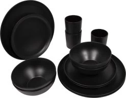 Bo-Camp Industrial - Servies - Orville - Campingbord - 16-delig - Mat Zwart -Buiten Kamperen 1200x938 4