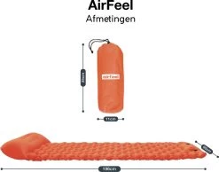 AirFeel Lichtgewicht Opsblaasbaar Slaapmatje - Ingebouwde Pomp En Kussen - 196 X 60 X 6 Cm - Orange 13 AirFeel Lichtgewicht Opsblaasbaar Slaapmatje - Ingebouwde Pomp En Kussen - 196 X 60 X 6 Cm - Orange -Buiten Kamperen 1200x943 3