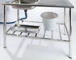 Camping/Outdoor Inox Tafel Met Gootsteen Lavabo En Kraan 100x77x50cm -Buiten Kamperen 1200x945