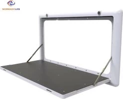 Merkloos NormadicLife® - Outdoor – Opklapbare Tafel - Eettafel – Tafel Voor Buitenkeuken - Caravan – Camper – Picknicktafel - Ingebouwd Ledlicht – Wit