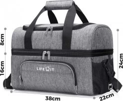 Lifewit 20L Koeltas | 20 Liter | Opvouwbaar | Koelbox-Koeltas | Isolatietas/ Picknicktas Voor Levensmiddelen / Grijs -Buiten Kamperen 1200x982