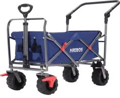 AREBOS Handkar | Transportwagen | Apparatuurwagen | Opvouwbaar | Duwstang| Blauw -Buiten Kamperen 1200x988 2