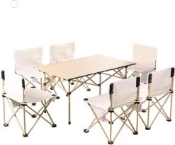 Buiten Kamperen 49 Buxibo - Lichtgewicht Vouwbare Campingtafel - Inklapbaar - Vis/Tuin/Picknick Tafel - Kamperen - Met Opberghoes - Aluminium - Grijs