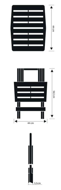 GENERIC Bijzettafel Adige Wit Kunststof 45x43x50cm -Buiten Kamperen 390x1200