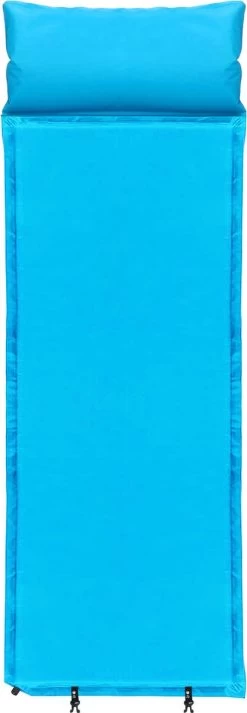 Springos Slaapmat | Zelfopblazend | 186 Cm | Inclusief Hoes & Hoofdkussen | Lichtblauw -Buiten Kamperen 416x1200