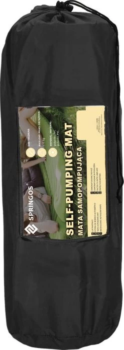 Springos Slaapmat | Zelfopblazend | 180 Cm | Inclusief Hoes | Zwart -Buiten Kamperen 426x1200 2