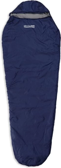 Where Tomorrow Outdoor Slaapzak | Klein En Zacht | 220 X 80 Cm X 50 Cm, Inclusief Opbergzak |ingepakt 26 X 14 Cm | 700g | Marineblauw