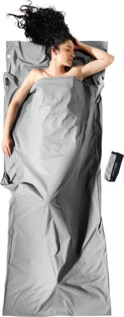 Cocoon Travelsheet InsectShield 100% Katoen - Safari Grey -Buiten Kamperen 471x1200 1
