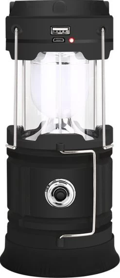 Merkloos Xtraworks - Multifunctionele Solar LED Campinglamp Met Handvatten - IPX 45 Waarde, USB-lader En Powerbank - Mat Zwart -Buiten Kamperen 518x1200 2