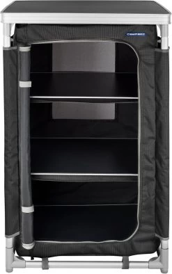 Campart Campingkast CU-0719 – Opvouwbaar En Verstelbaar - 4 Verstelbare Poten - 3 Lagen - Aluminium Frame - Grijs -Buiten Kamperen 753x1200