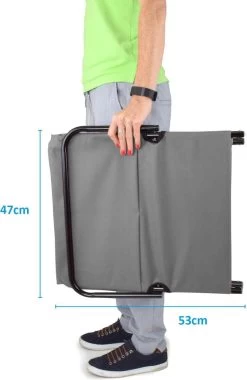 Strandmat Opvouwbaar Met Schouderband - Strandstoel Grijs 145x47x52 -Buiten Kamperen 779x1200