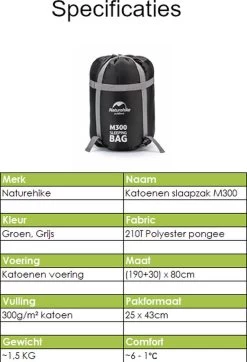 Naturehike® Slaapzak Katoen - 6 Tot 1 Graden - Slaapzakken Volwassenen - 220*80cm - 4 Seizoenen Slaapzak Lente, Zomer, Herfst & Winter - Lichtgewicht & Waterdicht -Buiten Kamperen 818x1200 6