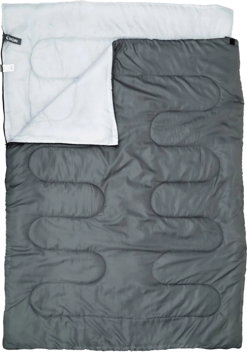 Froyak - 2-persoons Slaapzak XXL Grijs 225 X 150 Cm - Tweepersoonsslaapzak - Tweepersoons - Slaapzak 3 Froyak - 2-persoons Slaapzak XXL Grijs 225 X 150 Cm - Tweepersoonsslaapzak - Tweepersoons - Slaapzak