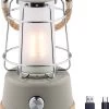 Skandika Kiruna LED-Lamp – Tentlampen – Campinglampen – Buiten Lantaarn – Buitenverlichting – Buiten Lamp - Retro Outdoor Camping Lamp Met Powerbank, Traploos Dimbaar, Draadloos, Oplaadbare Batterij, USB, Warm En Koud Wit, 75h Lichtduur – Beige