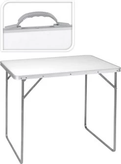 GENERIC Campingtafel Wit - 80 X 60 X 69 Cm - Tuintafel - Inklapbaar
