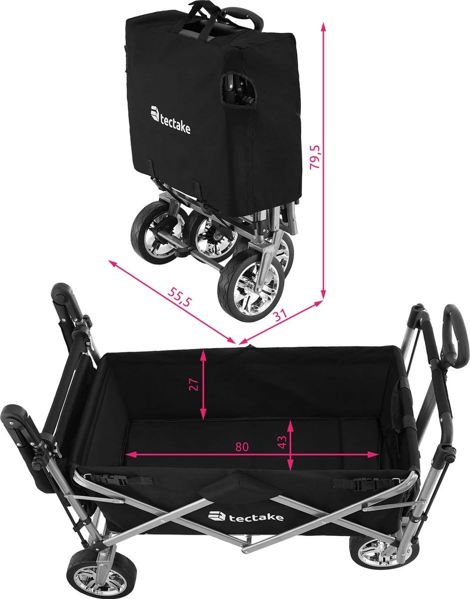 Tectake - Opvouwbare Bolderwagen Handkar Nico Zwart - 403549 7 Tectake - Opvouwbare Bolderwagen Handkar Nico Zwart - 403549 - Afbeelding 5