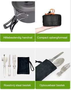 Hikr® Camping Pannenset - Complete 22-delige Kookset - Lichtgewicht - Kookgerei Servies - Outdoor - BPA-vrij - Keukengerei Set -Buiten Kamperen 945x1200 3