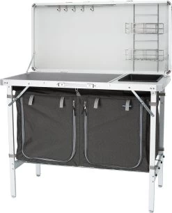 Campart Campingkeuken KI-0757 – Complete Keuken En Campingkast – Opvouwbaar En Inclusief Draagtas - Grijs -Buiten Kamperen 969x1200 1