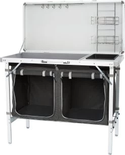 Campart Campingkeuken KI-0757 – Complete Keuken En Campingkast – Opvouwbaar En Inclusief Draagtas - Grijs -Buiten Kamperen 969x1200